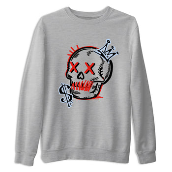 Sneaker match tees – Sneaker Tees To Match Air Jordan 6 Reverse Infrared Shoes – Neon Skull Tee Heather Grey 2