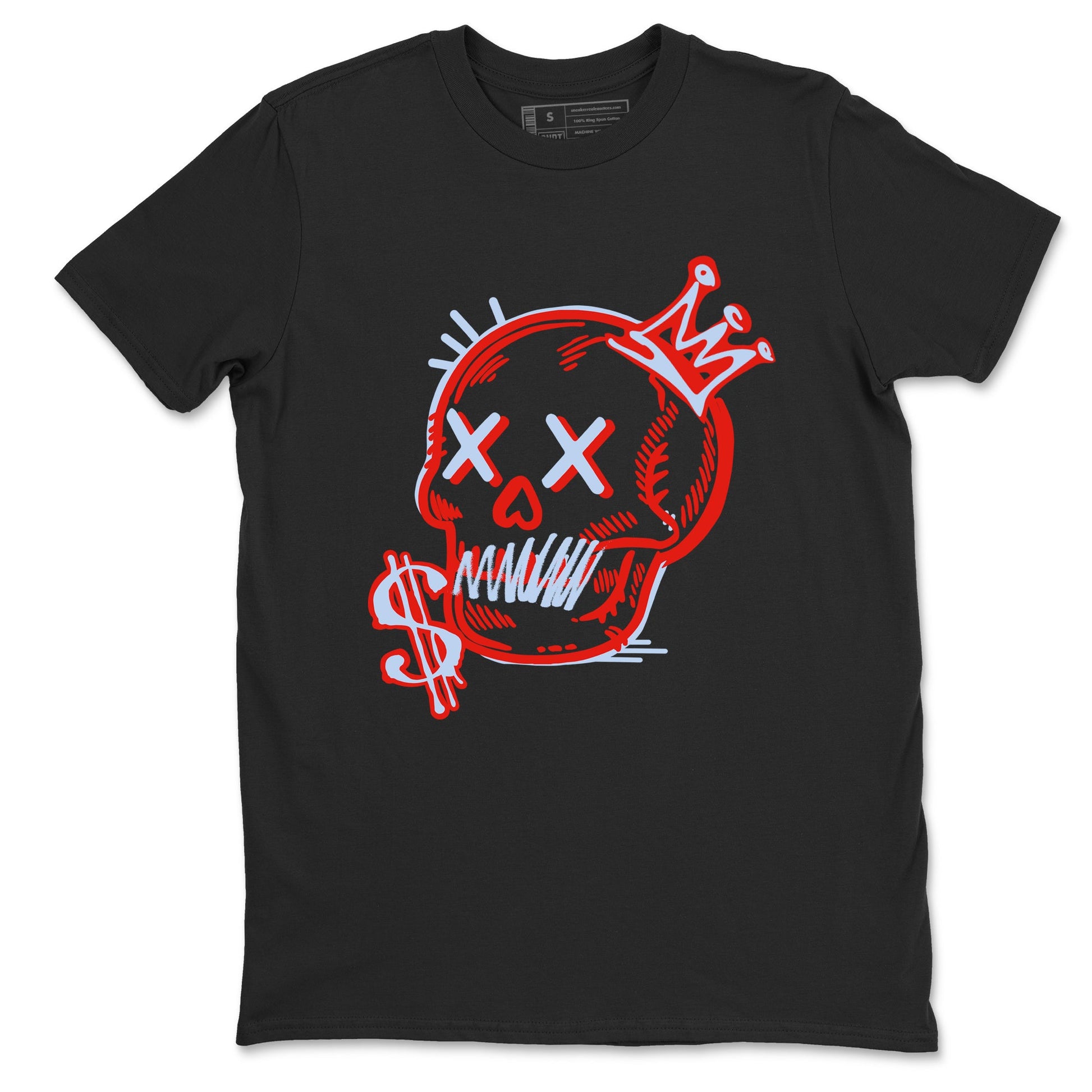 Sneaker match tees – Sneaker Tees To Match Air Jordan 6 Reverse Infrared Shoes – Neon Skull Tee Black 2