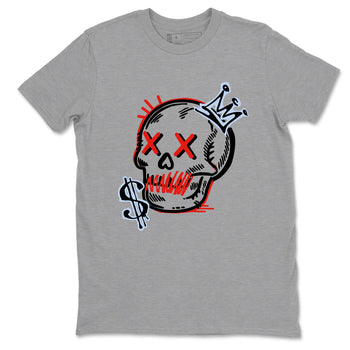 Sneaker match tees – Sneaker Tees To Match Air Jordan 6 Reverse Infrared Shoes – Neon Skull Tee Heather Grey 2