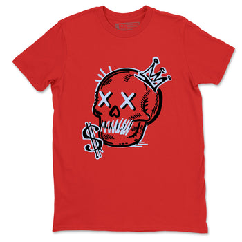 Sneaker match tees – Sneaker Tees To Match Air Jordan 6 Reverse Infrared Shoes – Neon Skull Tee Red 2