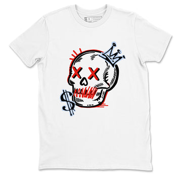 Sneaker match tees – Sneaker Tees To Match Air Jordan 6 Reverse Infrared Shoes – Neon Skull Tee White 2