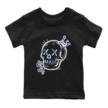 Perfect Valentine's Day Gifts graphic tee  – Sneaker Tees To Match Air Jordan 9 Flint Grey – Neon Skull Kids Graphic T-Shirt Black 2