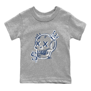 Perfect Valentine's Day Gifts graphic tee  – Sneaker Tees To Match Air Jordan 9 Flint Grey – Neon Skull Kids Graphic T-Shirt Heather Grey 2