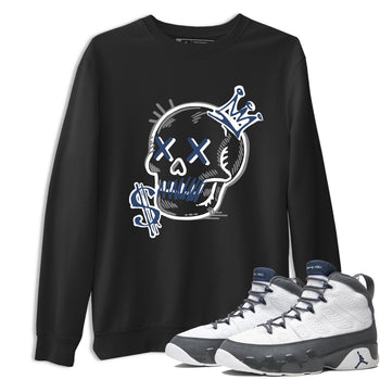 Perfect Valentine's Day Gifts graphic tee  – Sneaker Tees To Match Air Jordan 9 Flint Grey – Neon Skull Tee Black 1