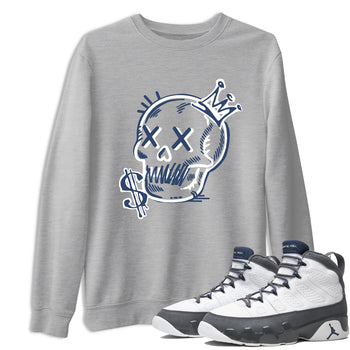 Perfect Valentine's Day Gifts graphic tee  – Sneaker Tees To Match Air Jordan 9 Flint Grey – Neon Skull Tee Heather Grey 1