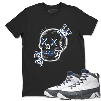 Perfect Valentine's Day Gifts graphic tee  – Sneaker Tees To Match Air Jordan 9 Flint Grey – Neon Skull Tee Black 1