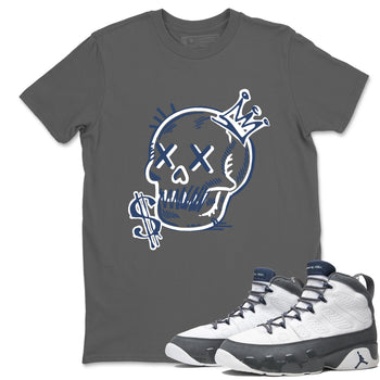 Perfect Valentine's Day Gifts graphic tee  – Sneaker Tees To Match Air Jordan 9 Flint Grey – Neon Skull Tee Cool Grey 1
