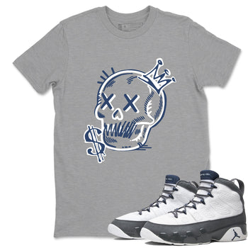 Perfect Valentine's Day Gifts graphic tee  – Sneaker Tees To Match Air Jordan 9 Flint Grey – Neon Skull Tee Heather Grey 1