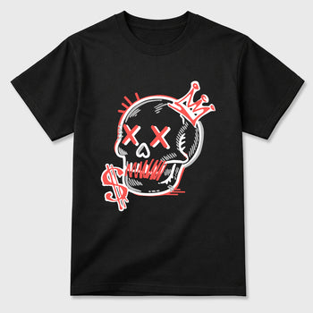 Sneaker match tees – Sneaker Tees To Match Air Max 90 Infrared Shoes – Neon Skull Tee Black 2