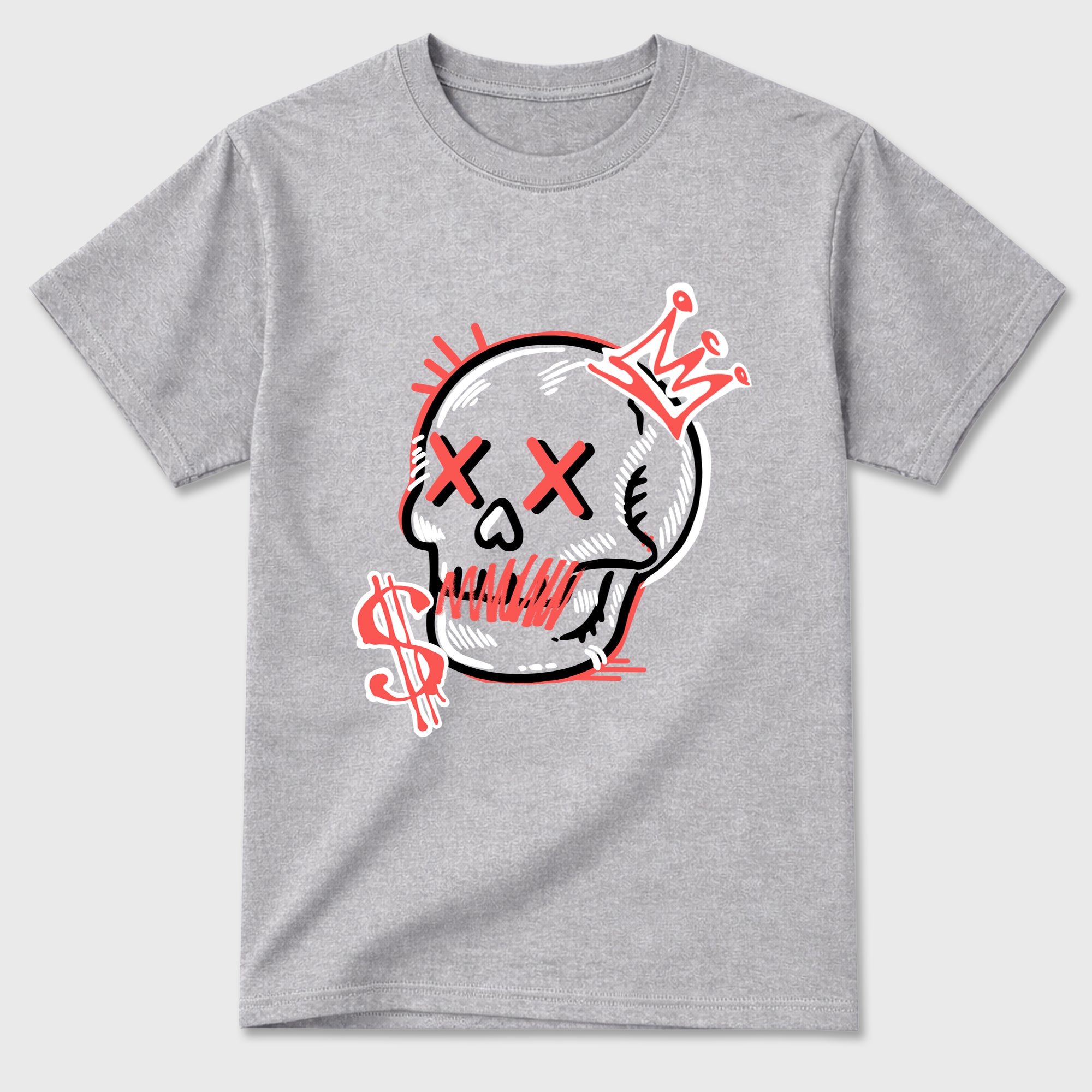 Sneaker match tees – Sneaker Tees To Match Air Max 90 Infrared Shoes – Neon Skull Tee Heather Grey 2