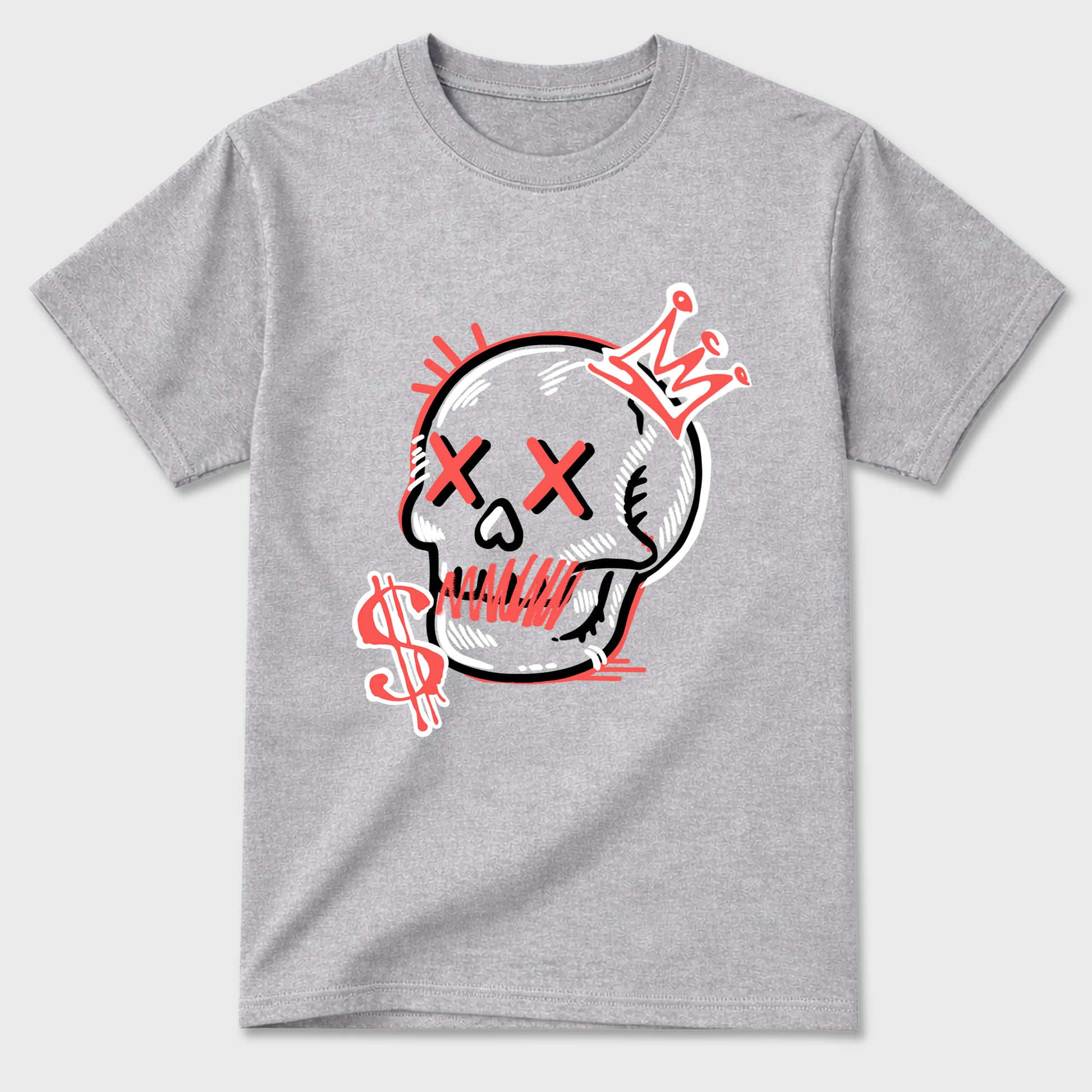 Sneaker match tees – Sneaker Tees To Match Air Max 90 Infrared Shoes – Neon Skull Tee Heather Grey 2