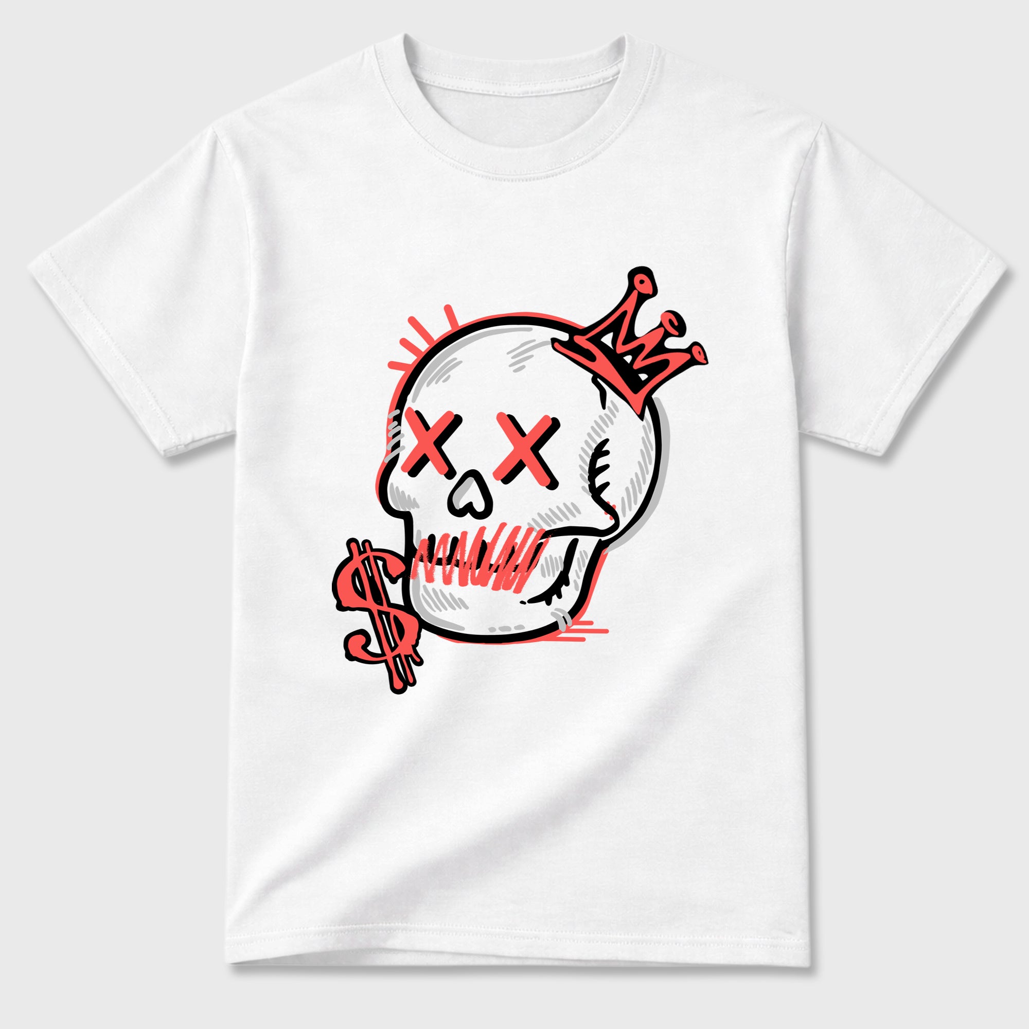 Sneaker match tees – Sneaker Tees To Match Air Max 90 Infrared Shoes – Neon Skull Tee White 2