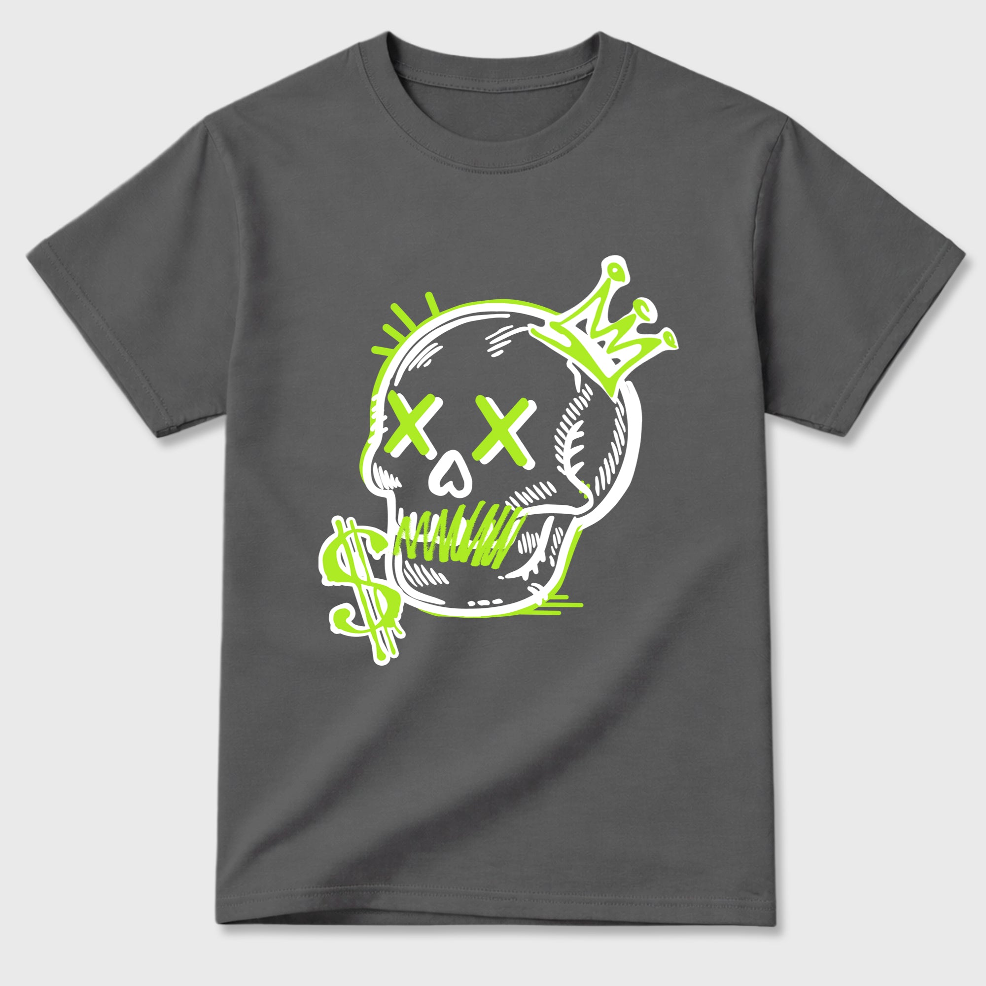 Sneaker match tees – Sneaker Tees To Match Air Max 90 Neon Yellow Shoes – Neon Skull Tee Cool Grey 2