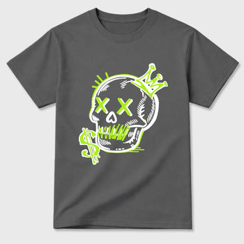 Sneaker match tees – Sneaker Tees To Match Air Max 90 Neon Yellow Shoes – Neon Skull Tee Cool Grey 2