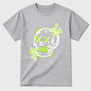 Sneaker match tees – Sneaker Tees To Match Air Max 90 Neon Yellow Shoes – Neon Skull Tee Heather Grey 2