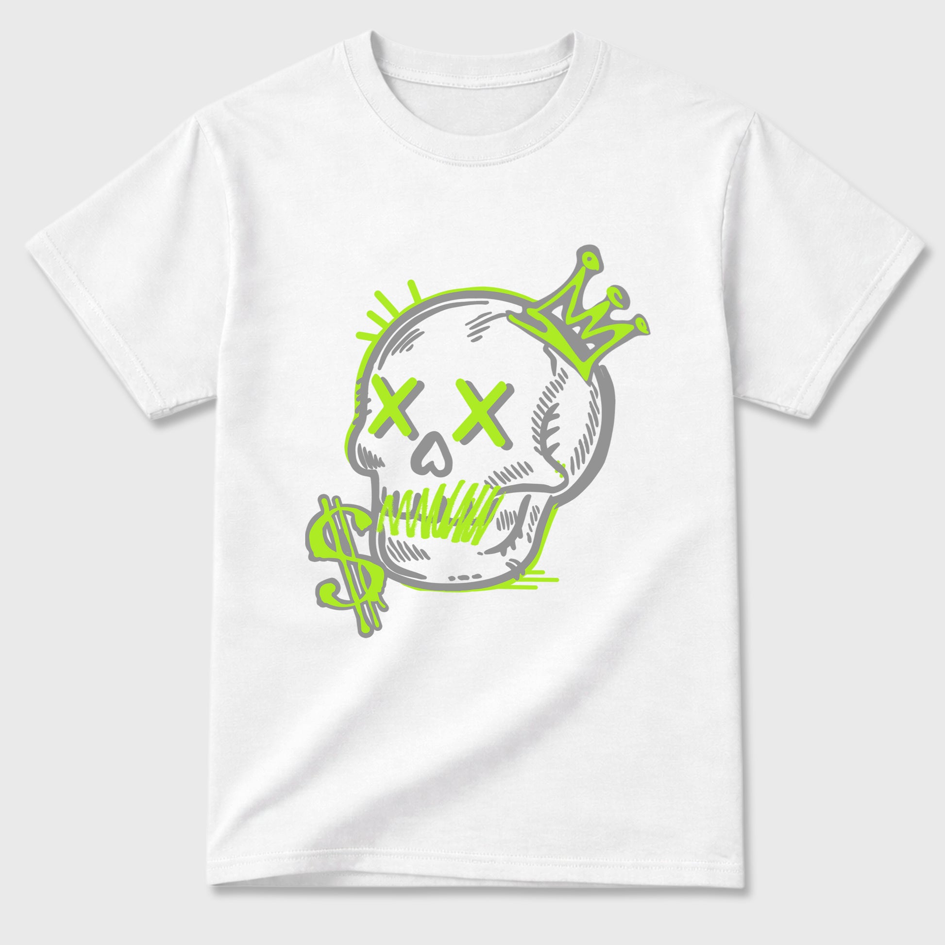 Sneaker match tees – Sneaker Tees To Match Air Max 90 Neon Yellow Shoes – Neon Skull Tee White 2