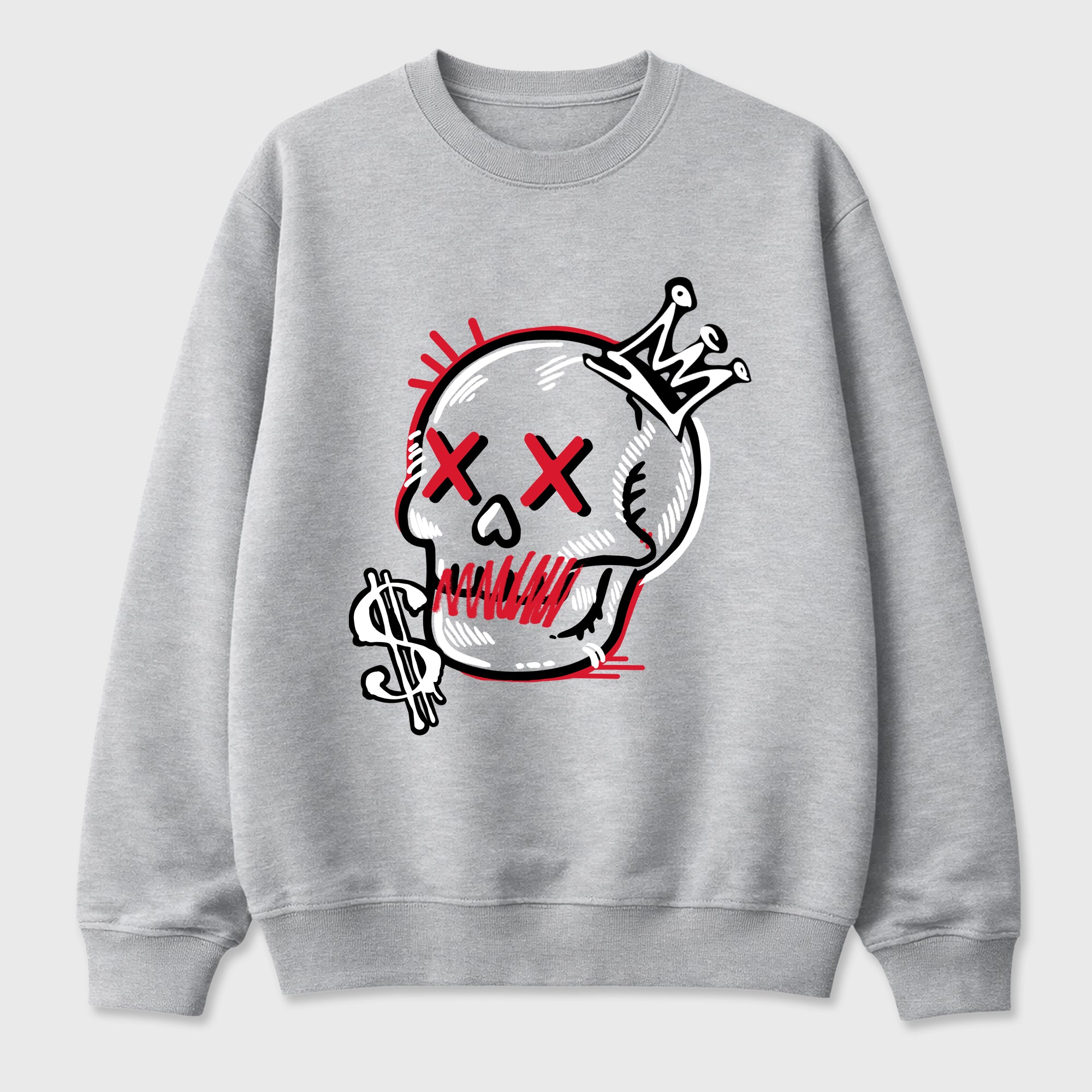 Neon Skull Graphic T-Shirt featuring original streetwear artwork designed to match the Air Max 95 Reverse Solar Red. Heather Grey 2 Graphic Tee.