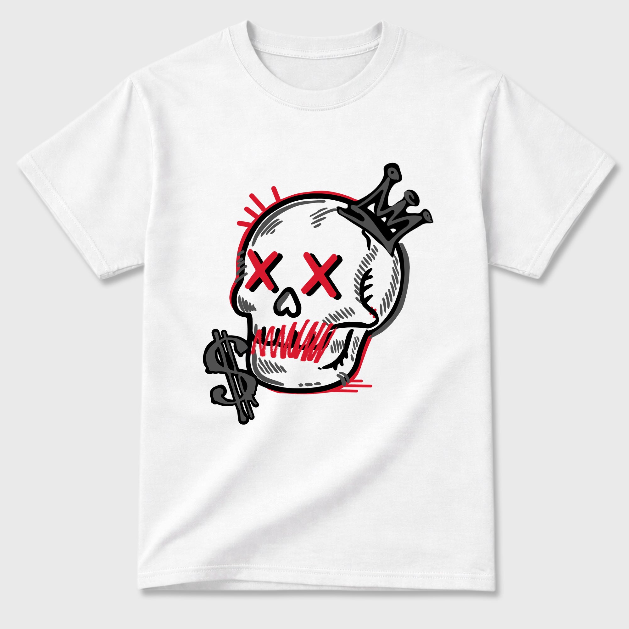 Neon Skull Graphic T-Shirt featuring original streetwear artwork designed to match the Air Max 95 Reverse Solar Red. White 2 Graphic T-Shirt.