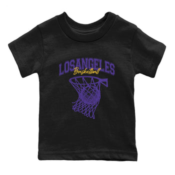 Sneaker match tees – Sneaker Tees To Match Air Jordan 4 Lakeshow Shoes – Net Burn Kids T-Shirt Black 2