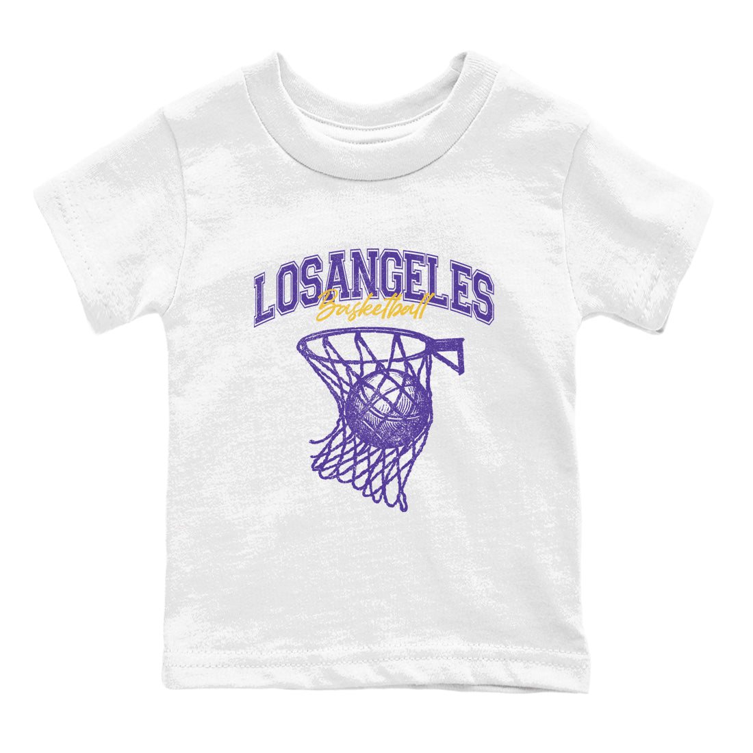 Sneaker match tees – Sneaker Tees To Match Air Jordan 4 Lakeshow Shoes – Net Burn Kids T-Shirt White 2