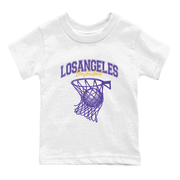 Sneaker match tees – Sneaker Tees To Match Air Jordan 4 Lakeshow Shoes – Net Burn Kids T-Shirt White 2