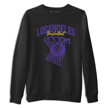 Sneaker match tees – Sneaker Tees To Match Air Jordan 4 Lakeshow Shoes – Net Burn Tee Black 2