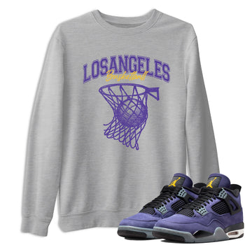 Sneaker match tees – Sneaker Tees To Match Air Jordan 4 Lakeshow Shoes – Net Burn Tee Heather Grey 1