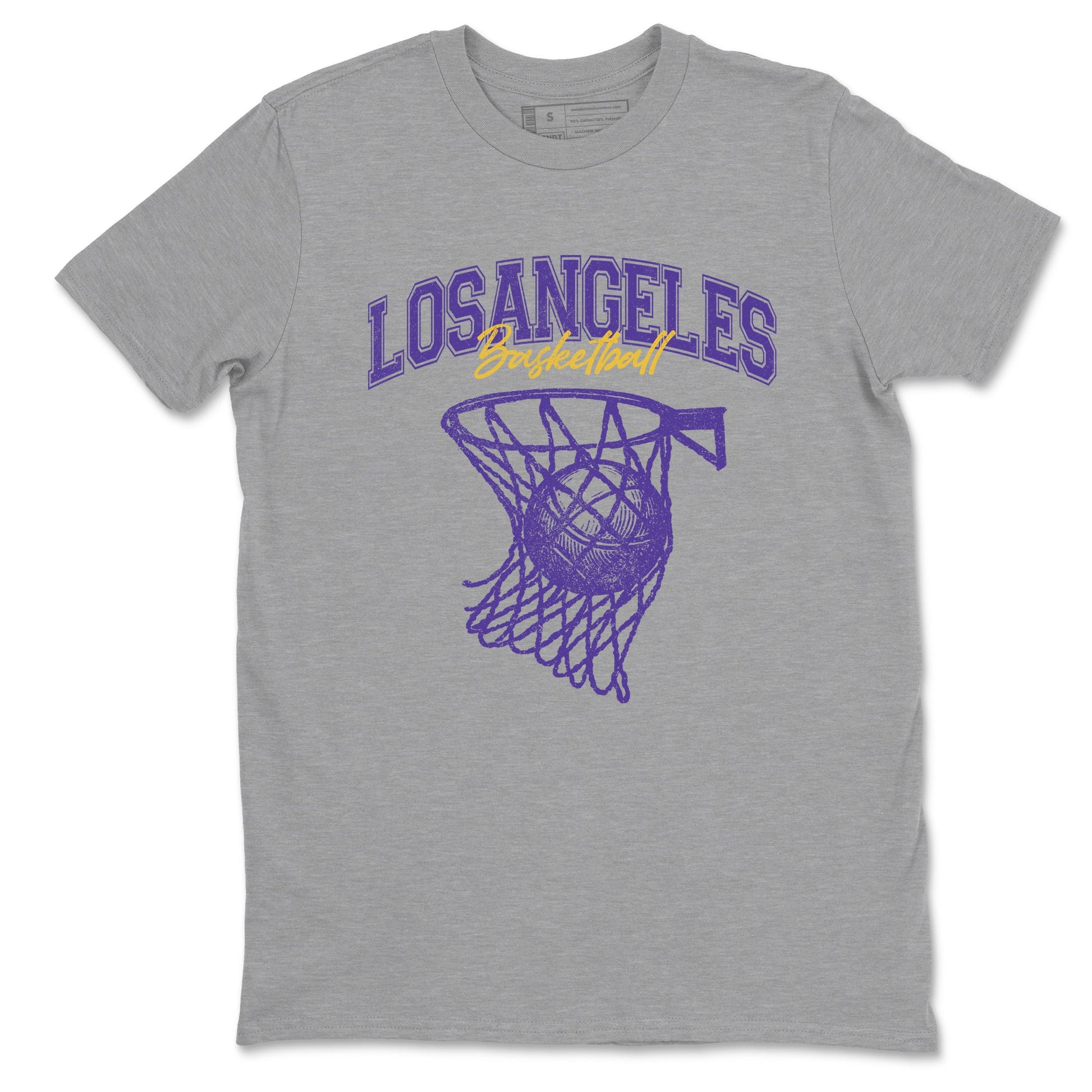 Sneaker match tees – Sneaker Tees To Match Air Jordan 4 Lakeshow Shoes – Net Burn Tee Heather Grey 2