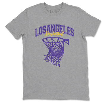 Sneaker match tees – Sneaker Tees To Match Air Jordan 4 Lakeshow Shoes – Net Burn Tee Heather Grey 2
