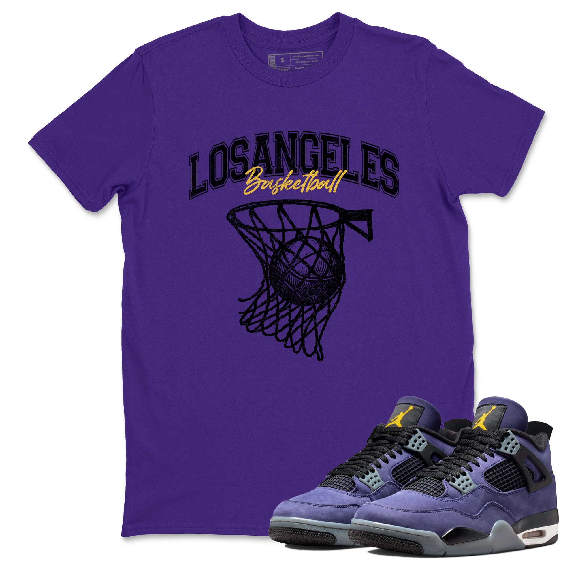 Sneaker match tees – Sneaker Tees To Match Air Jordan 4 Lakeshow Shoes – Net Burn Tee Purple 1