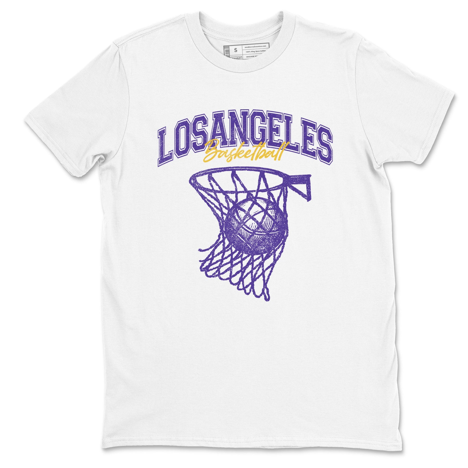 Sneaker match tees – Sneaker Tees To Match Air Jordan 4 Lakeshow Shoes – Net Burn Tee White 2