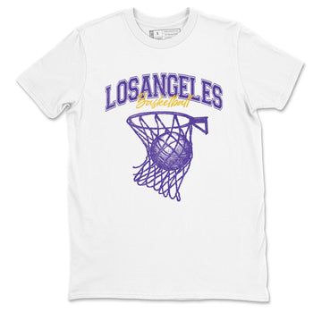 Sneaker match tees – Sneaker Tees To Match Air Jordan 4 Lakeshow Shoes – Net Burn Tee White 2