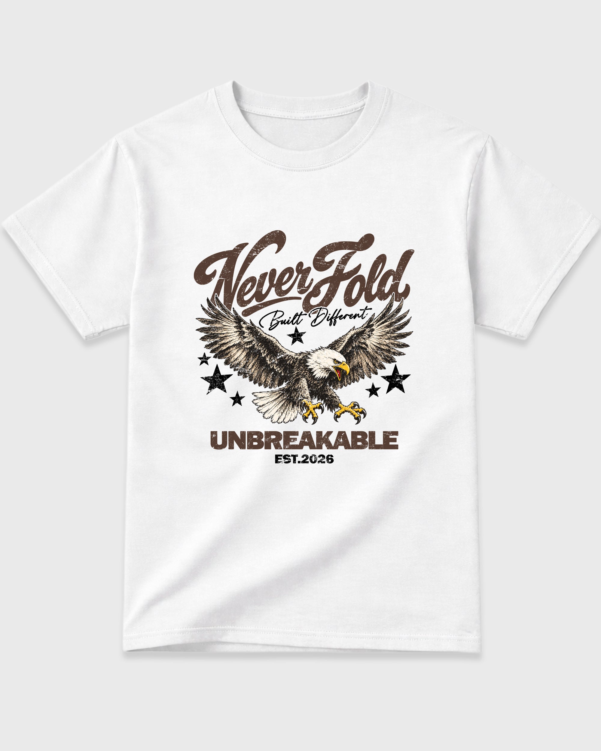 Never Fold Graphic T-Shirt featuring original streetwear artwork designed to match the Air Jordan 12 Fireside. White 2 Graphic T-Shirt.