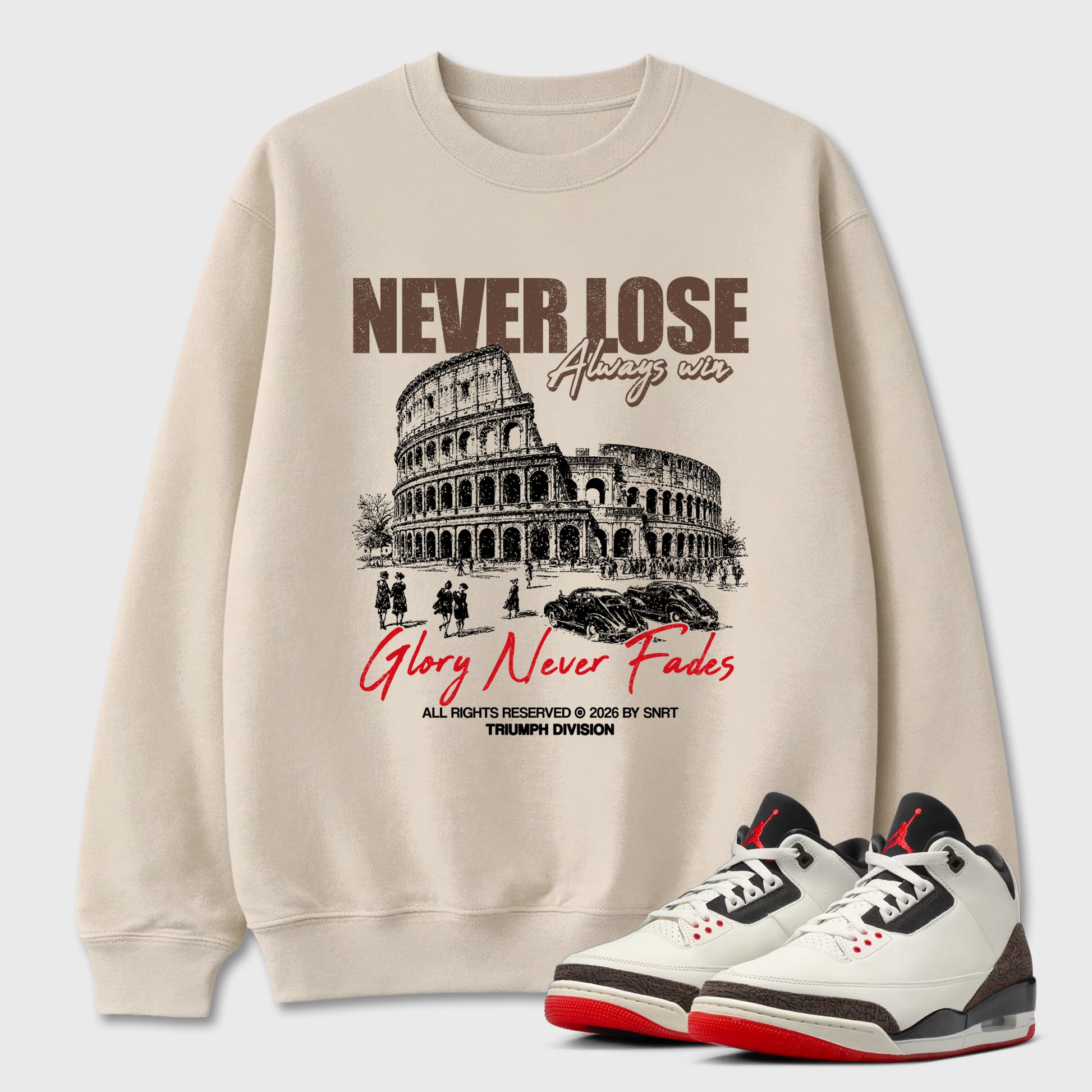 Sneaker match tees – Sneaker Tees To Match Air Jordan 3 World's Best Dad Shoes – Never Lose Tee Natural 1