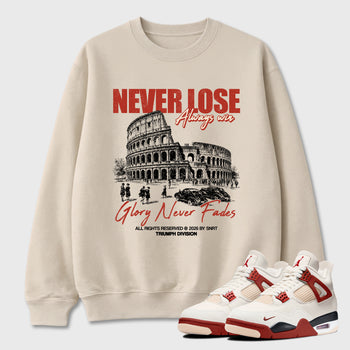 Sneaker match tees – Sneaker Tees To Match Air Jordan 4 Brick After Brick Shoes – Never Lose Tee Natural 1