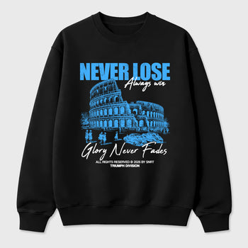 Never Lose Graphic T-Shirt sneaker match tee designed for the Air Jordan 5 Black Carolina, featuring coordinated color options for a perfect streetwear match. Black 2 shirt.