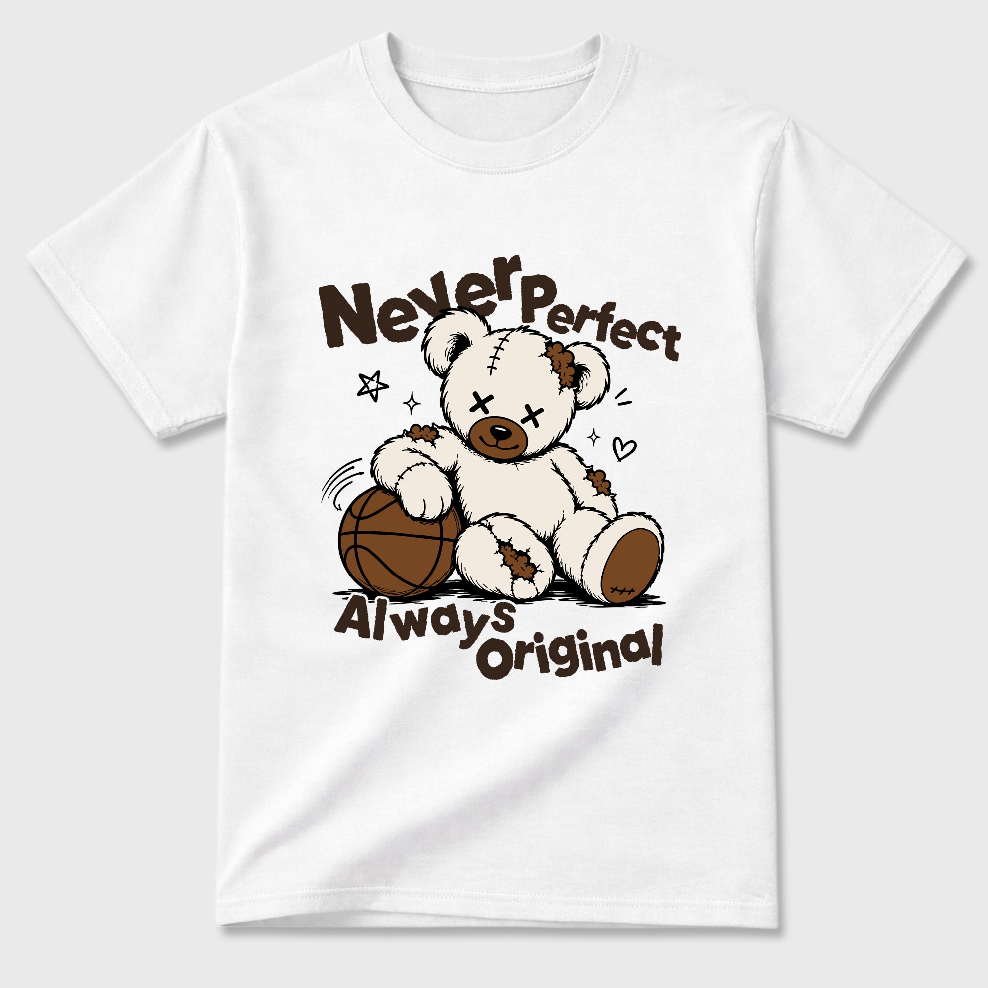 Never Perfect Always Original Graphic T-Shirt featuring original streetwear artwork designed to match the Air Jordan 1 Love Letter. White 2 Graphic T-Shirt.