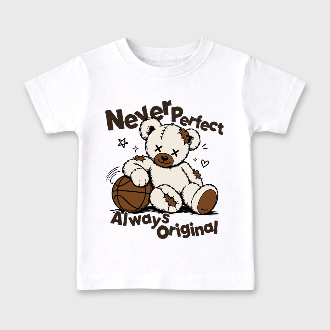 Never Perfect Always Original Baby & Kids Graphic T-Shirt featuring original artwork designed to match the Air Jordan 1 Love Letter. White 2 Kids Graphic Tee.