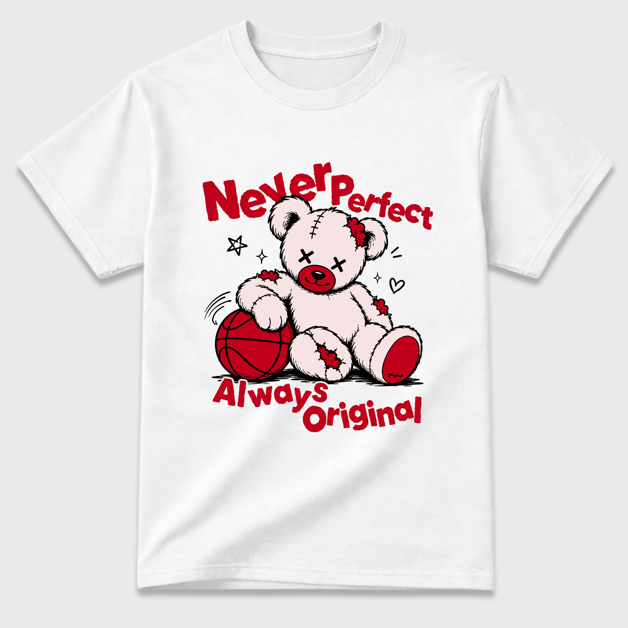 Never Perfect Always Original Graphic T-Shirt featuring original streetwear artwork designed to match the Air Jordan 1 Nails and Grails. White 2 Graphic T-Shirt.