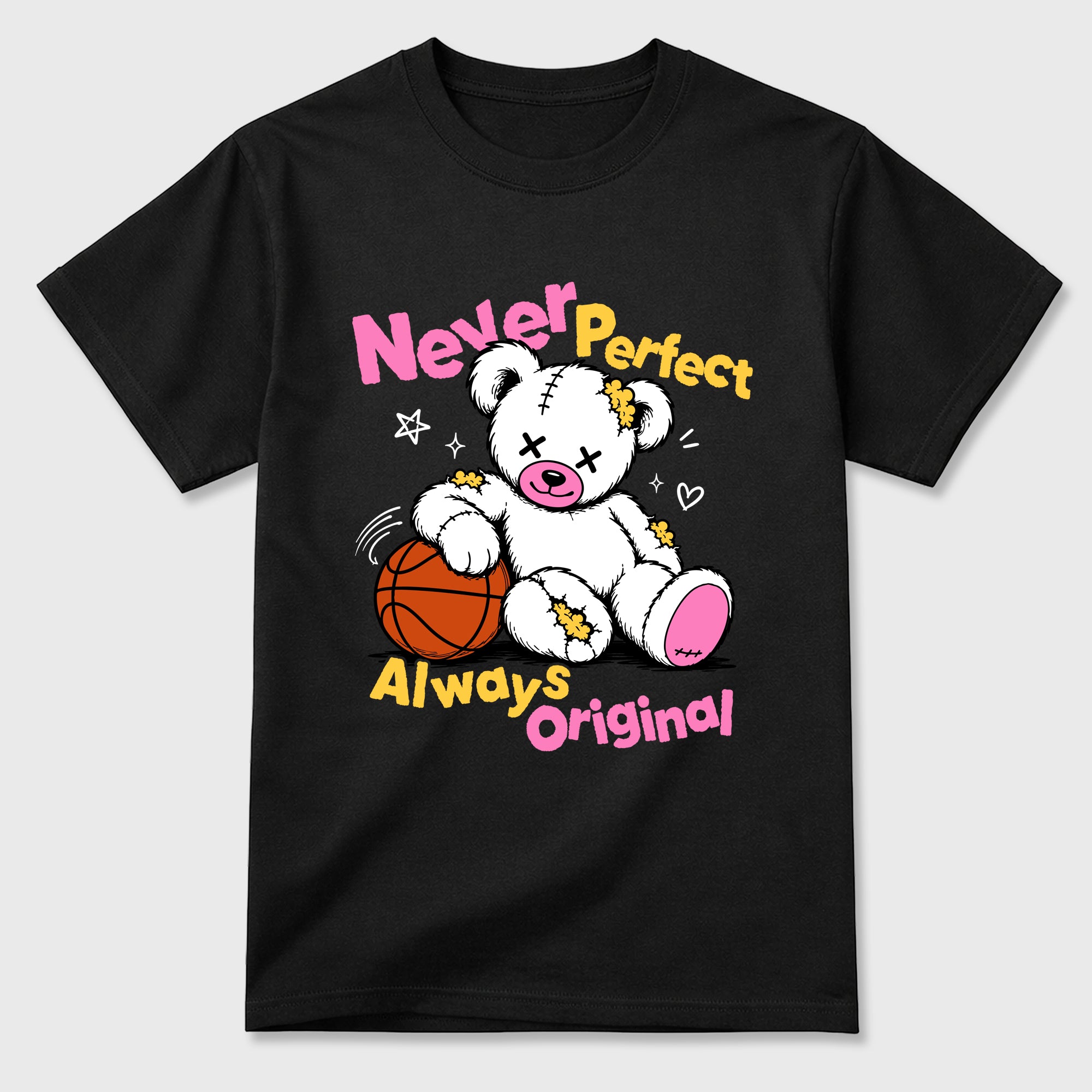 Never Perfect Always Original Graphic T-Shirt featuring original streetwear artwork designed to match the Air Jordan 4 Comic. Black 2 Graphic T-Shirt.