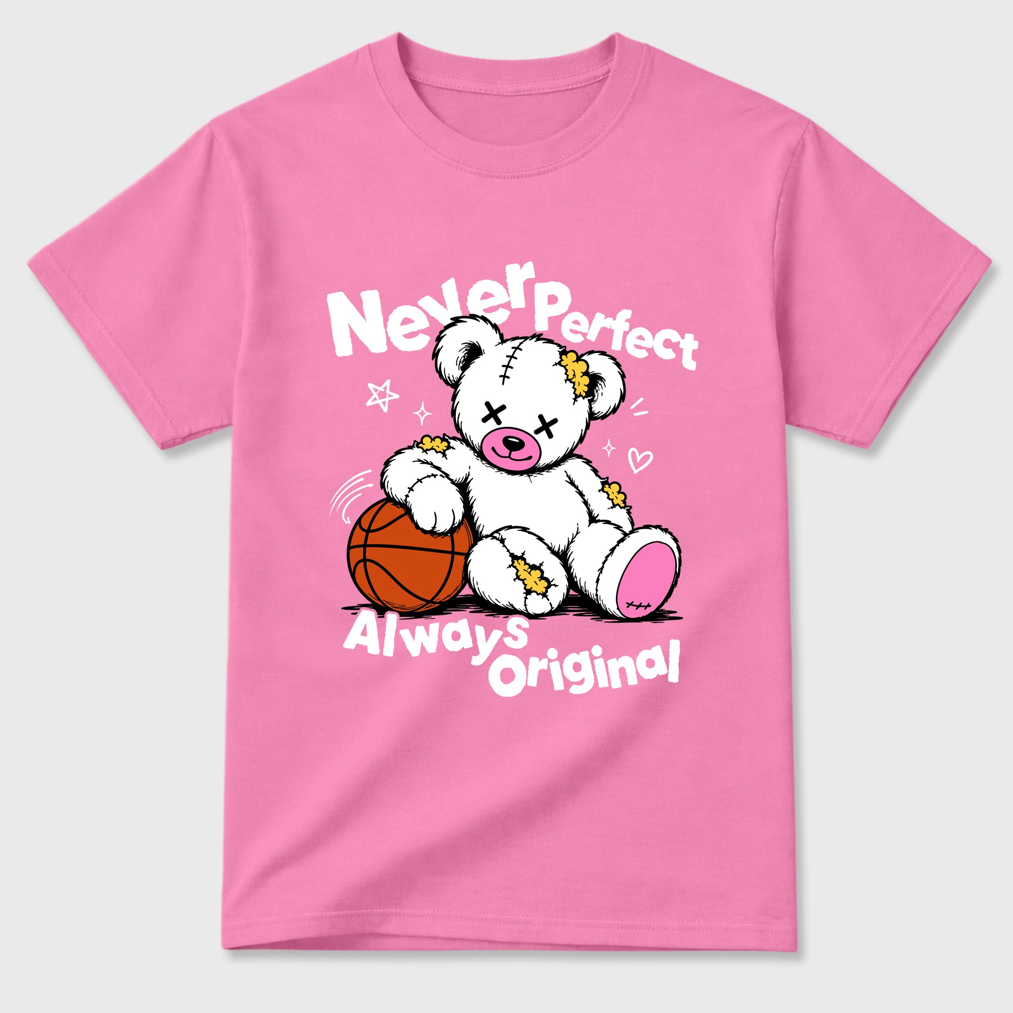 Never Perfect Always Original Graphic T-Shirt featuring original streetwear artwork designed to match the Air Jordan 4 Comic. Bubble Gum 2 Graphic T-Shirt.