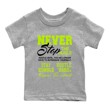 Foams One Black Volt shirts to match jordans Never Stop The Hustle sneaker match tees Air Foamposite One Black and Volt match shoes to clothes SNRT Sneaker Tees Youth Baby Heather Grey 2 tee