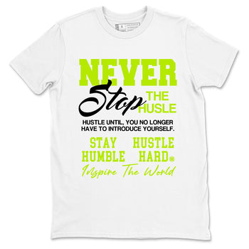 Foams One Black Volt shirts to match jordans Never Stop The Hustle sneaker match tees Air Foamposite One Black and Volt match shoes to clothes SNRT Sneaker Tees unisex cotton White 2 shirts