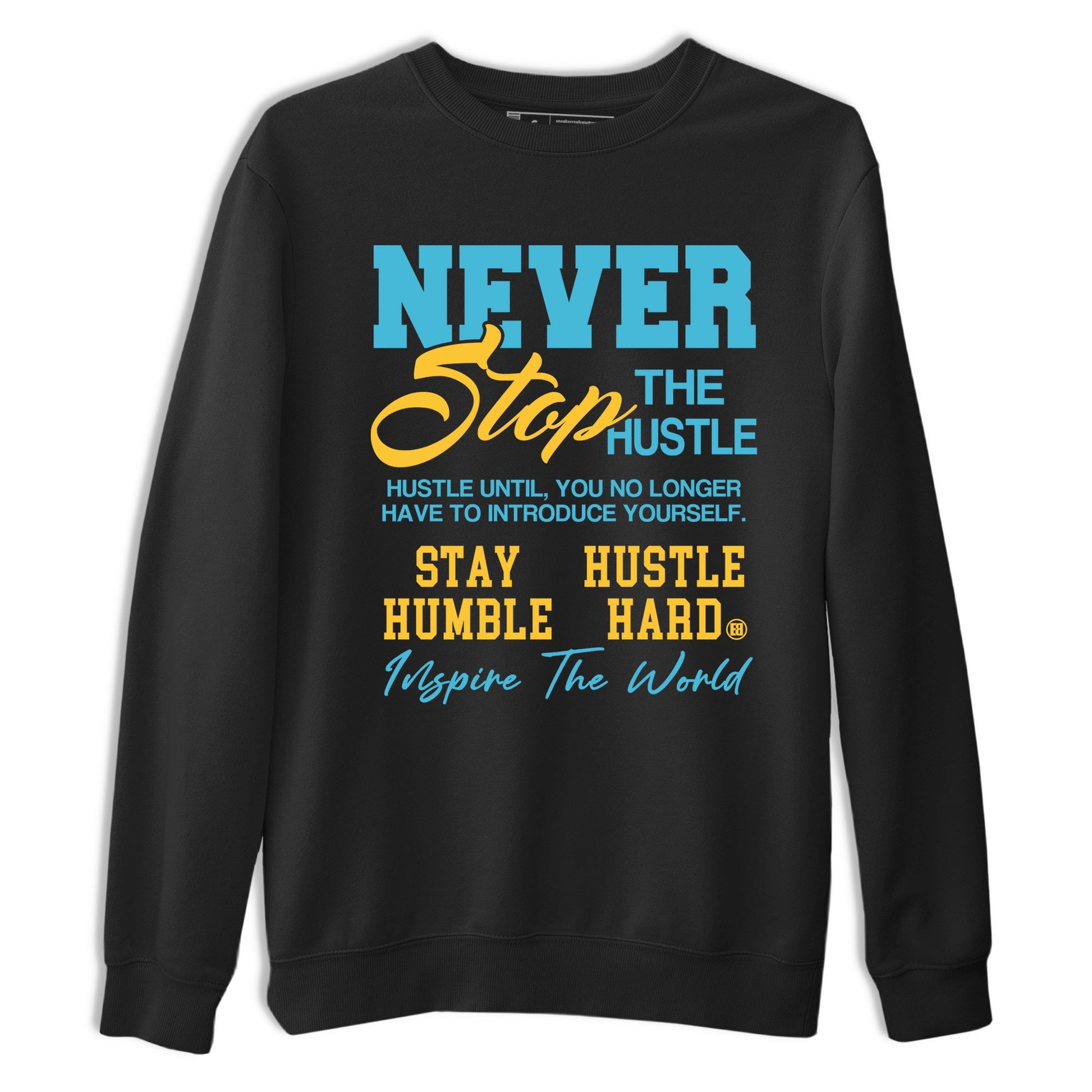 Sneaker match tees – Sneaker Tees To Match Air Jordan 11 Gamma Shoes – Never Stop The Hustle Tee Black 2