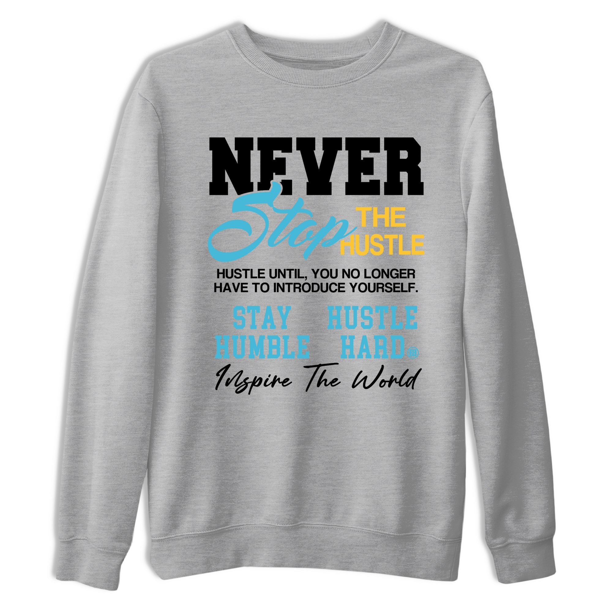 Sneaker match tees – Sneaker Tees To Match Air Jordan 11 Gamma Shoes – Never Stop The Hustle Tee Heather Grey 2