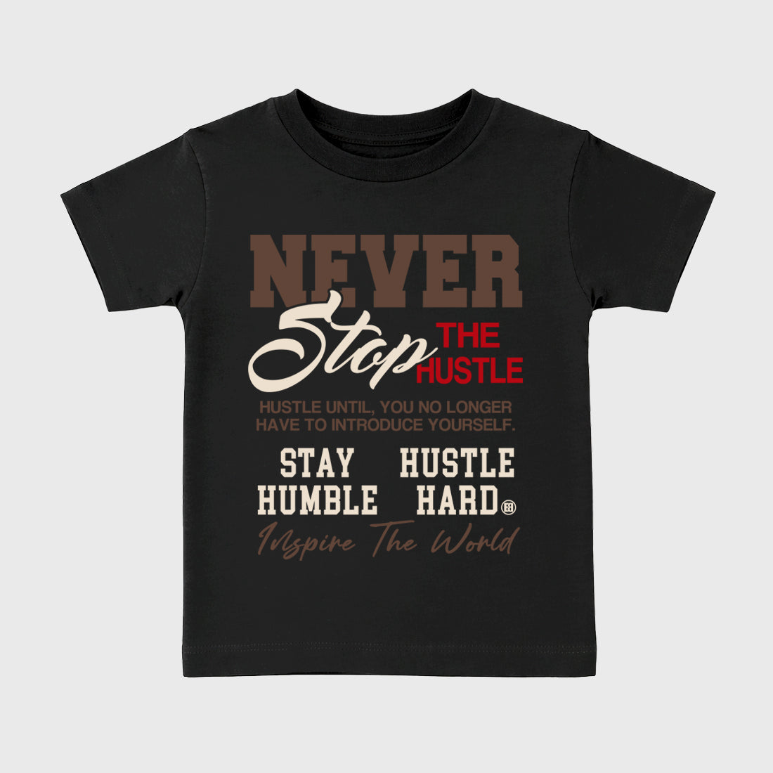 Sneakerfit Streetwear outfit, Sneaker Tees To Match Air Jordan 3 World's Best Dad – Never Stop the Hustle Graphic Kids Tee Black 2