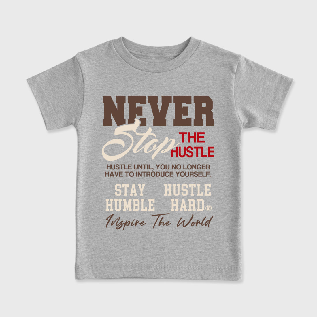 Sneakerfit Streetwear outfit, Sneaker Tees To Match Air Jordan 3 World's Best Dad – Never Stop the Hustle Graphic Kids Tee Heather Grey 2