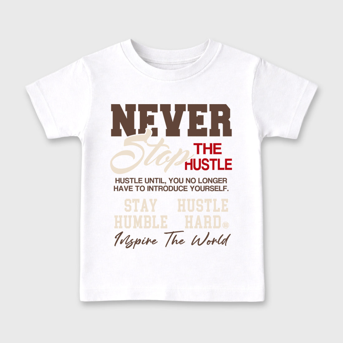 Sneakerfit Streetwear outfit, Sneaker Tees To Match Air Jordan 3 World's Best Dad – Never Stop the Hustle Graphic Kids Tee White 2