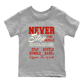 4s Brick By Brick best t shirts to wear with jordans Never Stop The Hustle sneaker match tees Nigel Sylvester x Air Jordan 4 Brick by Brick match shoes to clothes SNRT Sneaker Tees Youth Baby Heather Grey 2 tee