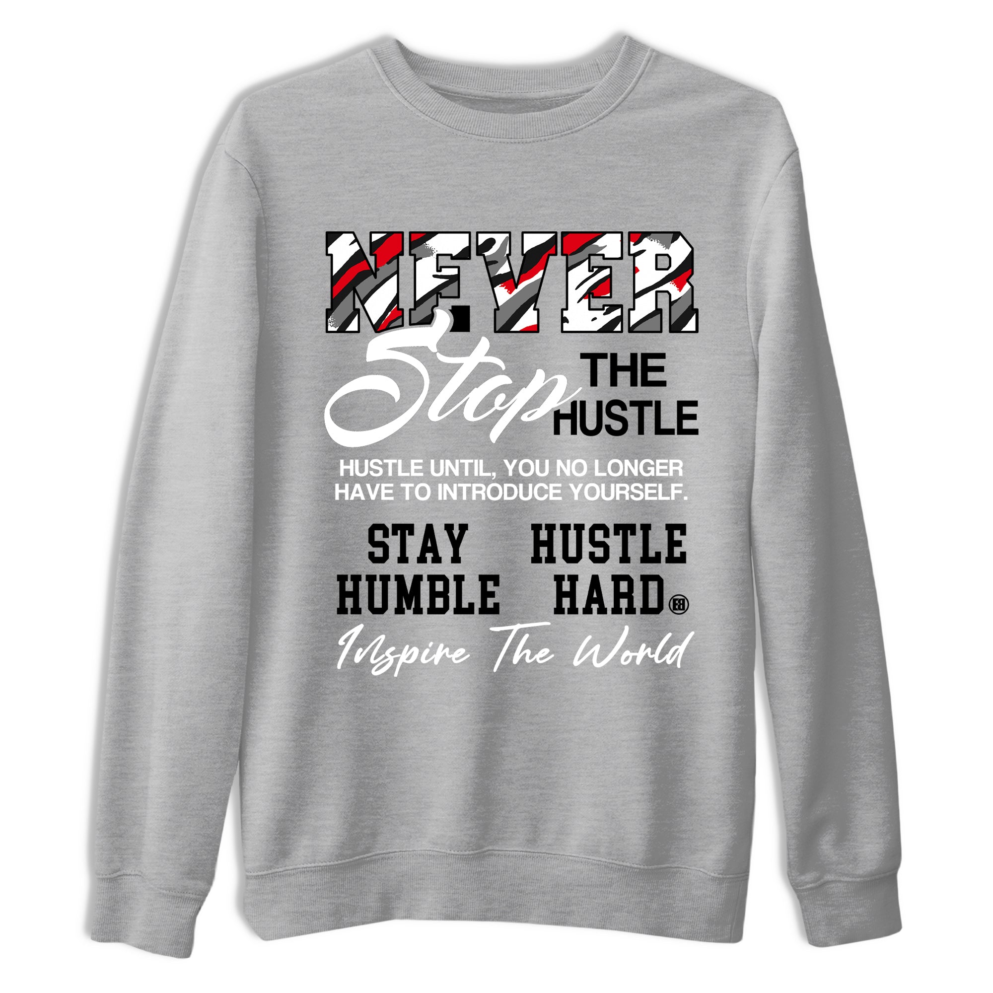 Sneaker Threads – Sneaker Tees To Match Air Jordan 8 Bunny – Never Stop The Hustle Graphic Tee Heather Grey 2. Perfect for Jordan releases 2025 colorways.